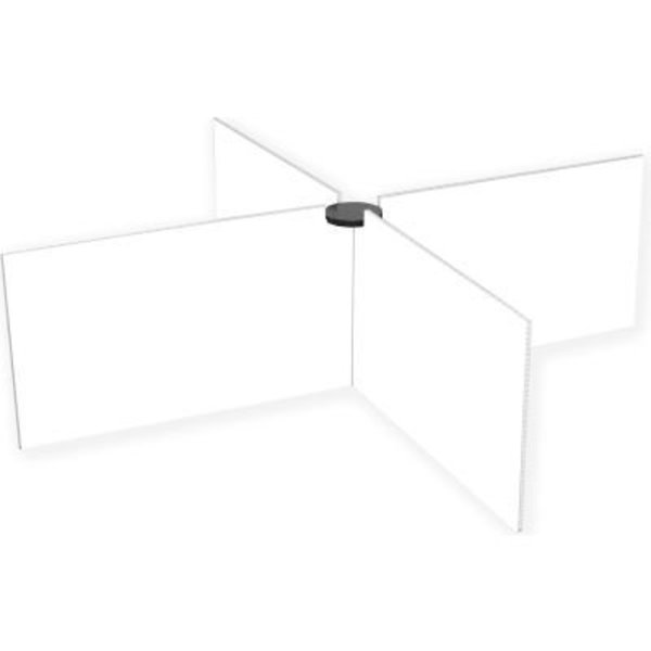 Tier One Communication Quantum School Table Divider, 4 Way, 47"W x 13"H, White Kraft 4WD47X13FW